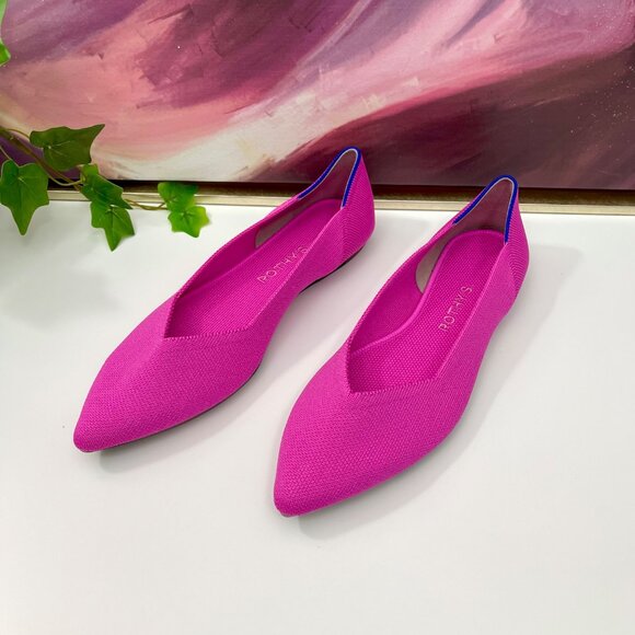 Rothy's The Point Slip-On Pointed-Toe Flats in Dragon Fruit Size 9 - Picture 6 of 16